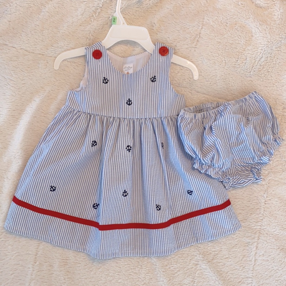 Nautical Seersucker Stripe Dress